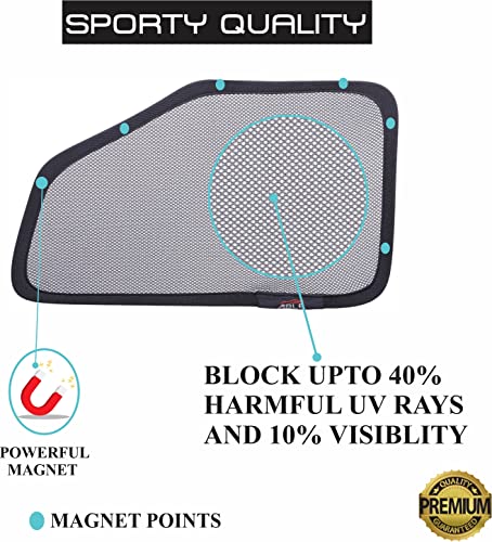Image of Able Sporty Car Magnetic Sun Shade Curtains with Zipper for Chevrolet SAIL Set of 4