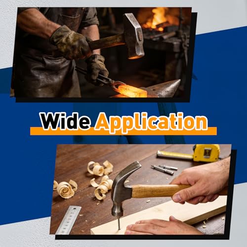HARFINGTON 2pcs Wood Sledge Hammer Handle 10.8\" Hammer Wooden Replacement Handles with Round Wedges for 0.4lb Round Octagonal Head Decking Framing Carpentry Construction DIY Sledge Axe Tools