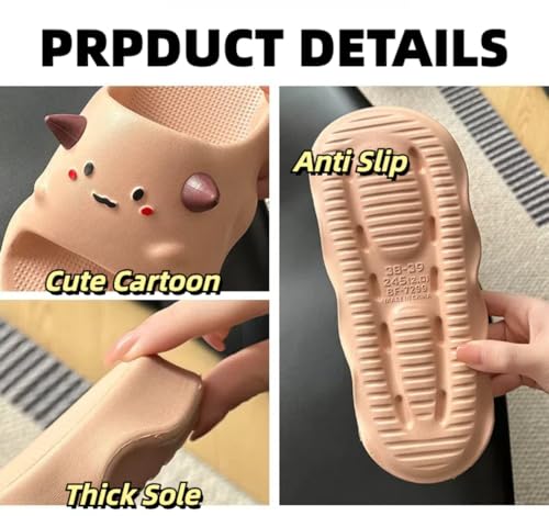 Cartoon Slippers Soft Sole Bathroom Indoor Outdoor Cute Animal Slides Kawaii Preppy Style for Women Girl Men4