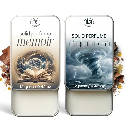 Image of Dr.Mashur Solid Perfume |Typhon&Memoir Alcohol Free Wax Perfume Balm, Long Lasting | Pocket Tin 12g, Pack Of 2| Non Greasy Smooth Glide, Travel Friendly Men And Women