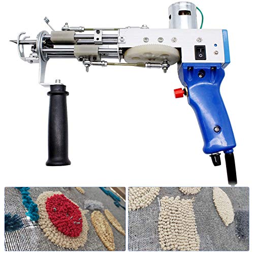 H HUKOER Electric Carpet Tufting Gun, Carpet Weaving Machine, Flocking Machine, Hand-Held Industrial Tufting Gun Rug Making Tools(Loop Plile)