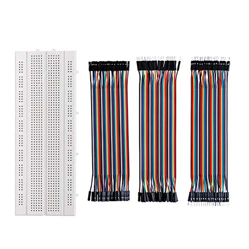 Image of ApTechDeals Breadboard 840 point with jumper wires Set (40+40+40)