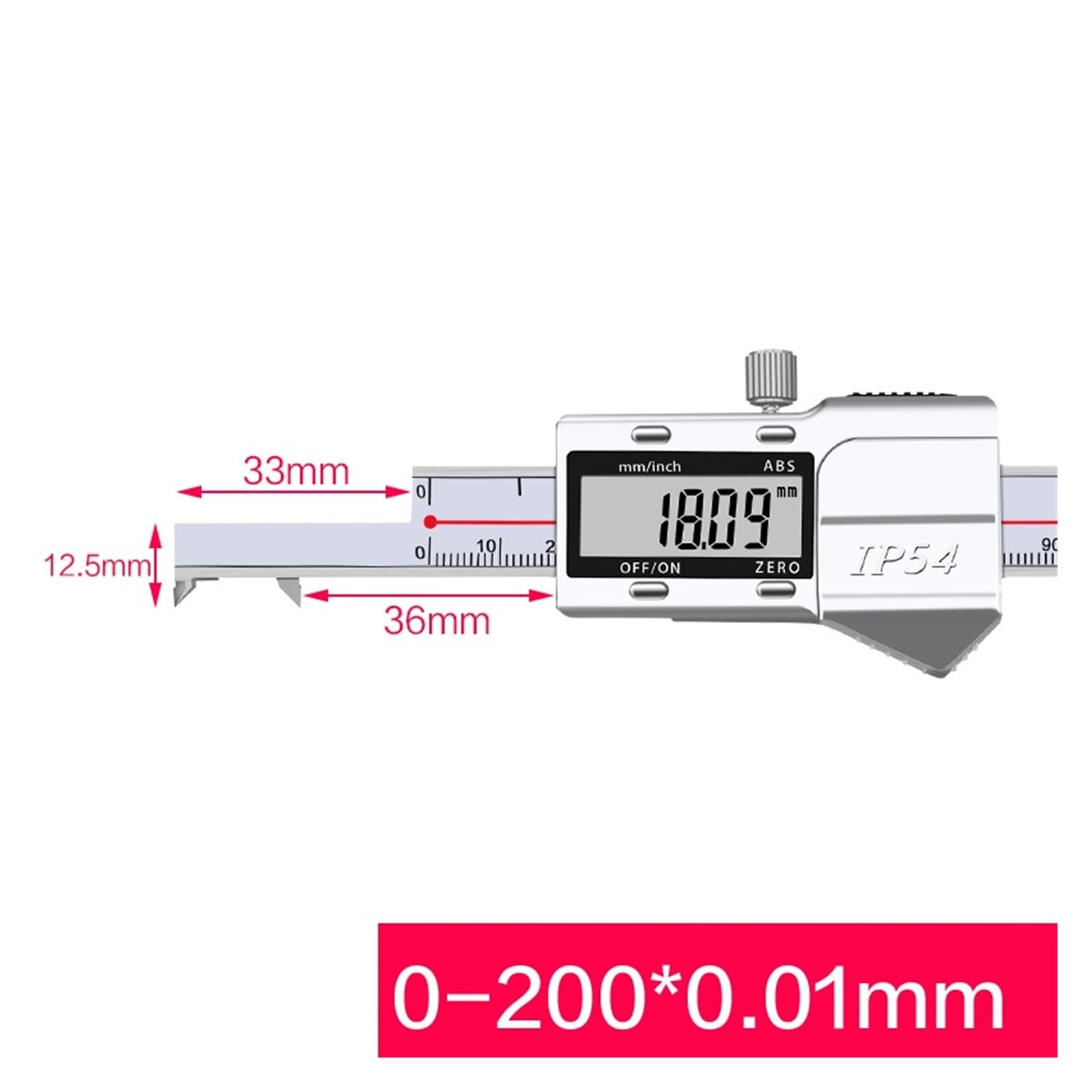 Wewnętrzna szerokość rowka suwmiarka cyfrowa 0-150/200 mm suwmiarka cyfrowa ze stali nierdzewnej (0-200 mm)