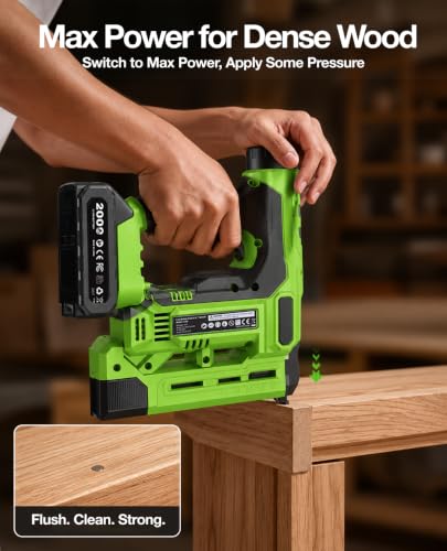 Image of TaskStar 18-Gauge Cordless Brad Nailer: 20V 2-in-1 Electric Nail Gun with 2 Batteries, 1000pcs Nails & Staples, Adjustable Depth Staple Gun for Wood, Drywall, Upholstery & DIY Projects