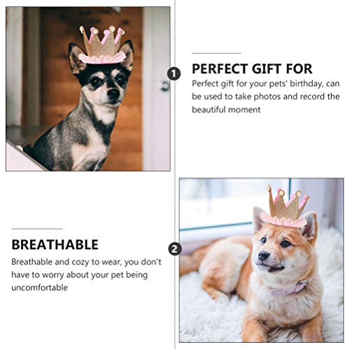 ULTECHNOVO 2Pcs Pet Coroa De Aniversário Chapéu Do Aniversário Chapéu E Bandana Do Cão Filhote de Ca
