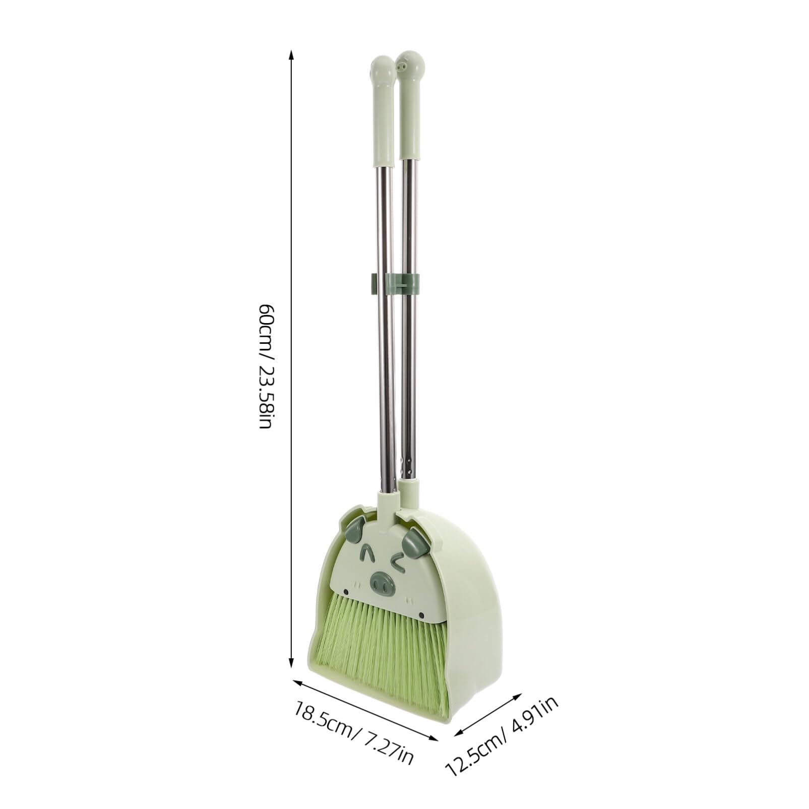 NOLITOY Mini Dustpan and Broom Set, Cartoon Stand Up Dustpans with Broom Sweeping Broom Handheld Broom for Lobby Garage Cleaning Supplies