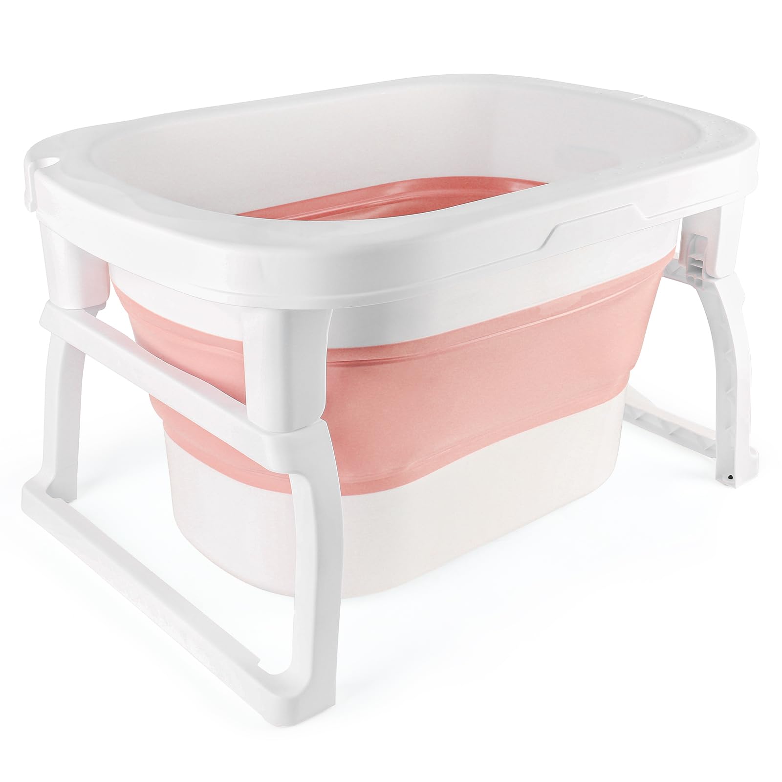 1st Bañera plegable para bebé, bañera plegable, cojín plegable, bañera para niños, apta para recién nacidos, plegado para ahorrar espacio, alfombra antideslizante (72 x 51 x 42 cm), color rosa