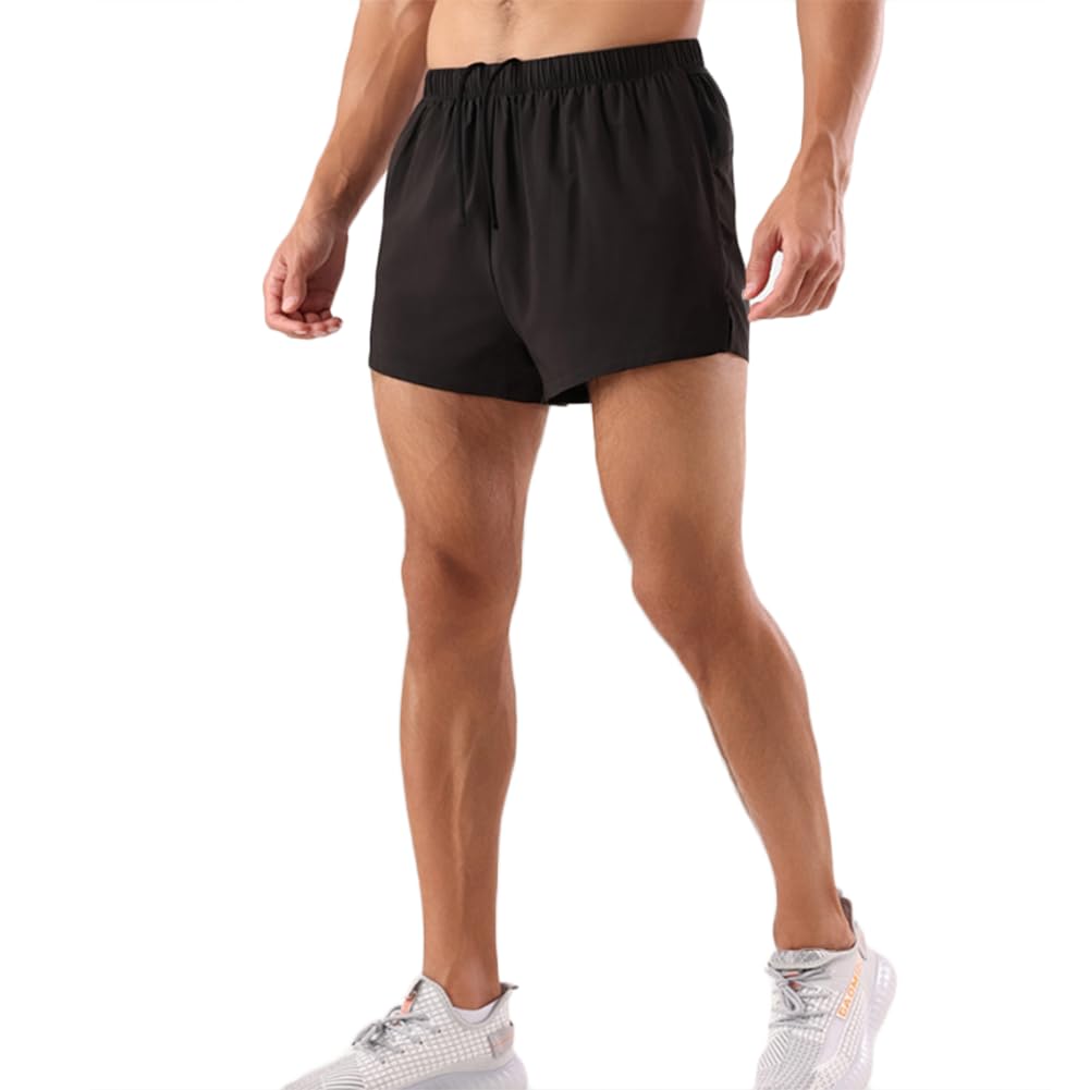 HSQSMWJ Mens Sports Shorts Quick-Drying Fitness Pants Double-Layer Track Field Marathon Shorts