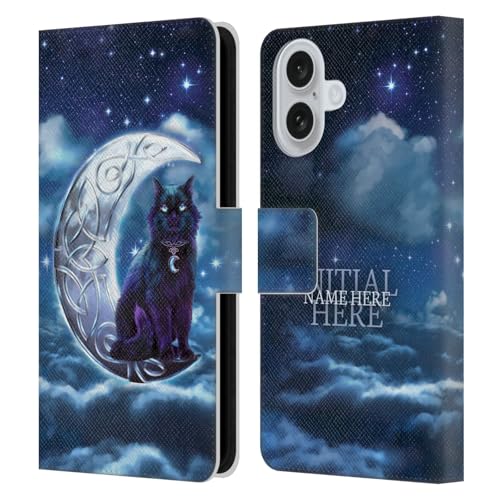 Étui portefeuille iPhone 16 cuir avec porte-carte et personnalisation prénom Brigid Ashwood