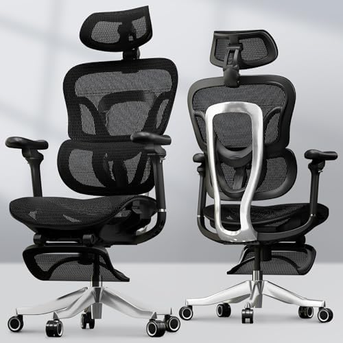 FLEXISPOT ErgoX Max Ergonomic Office Chair with footrest Black - ...