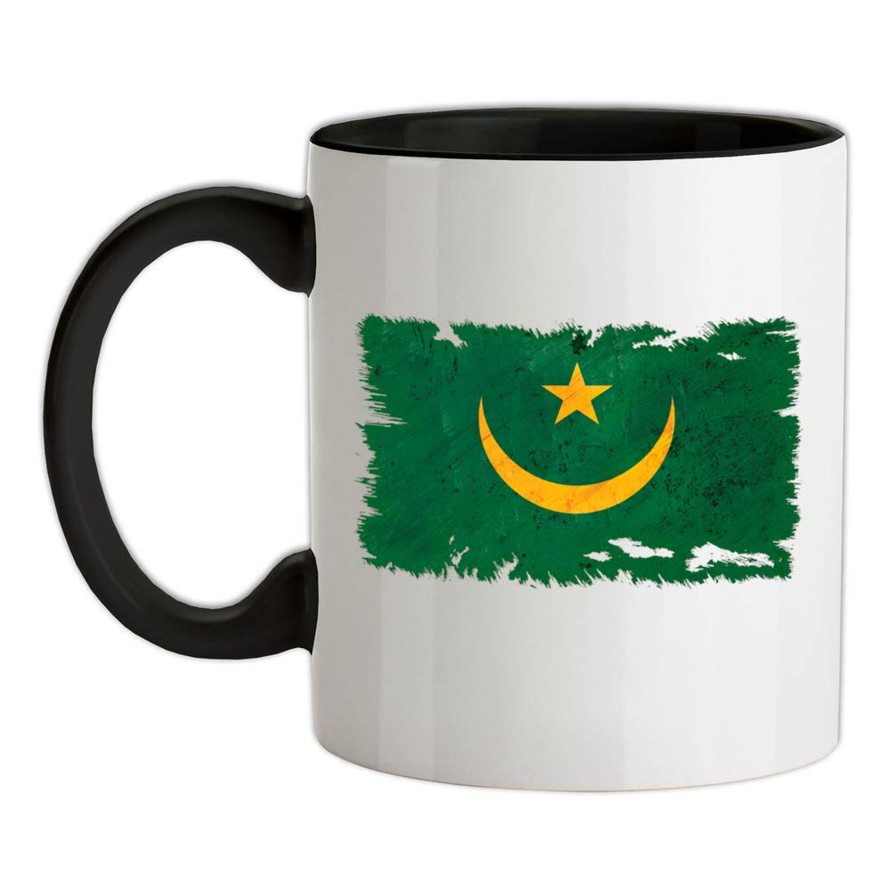 Mauritania Grunge Style Flag - 11oz - Ceramic Two-Tone Mug for Coffee/Tea