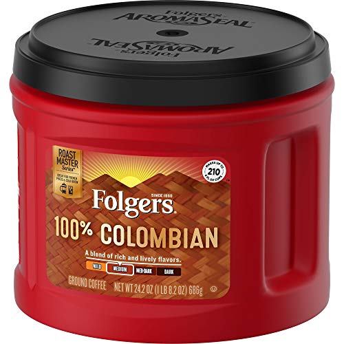 Image of Folgers 100% Colombian Medium Roast Ground Coffee, 24.2 Ounces