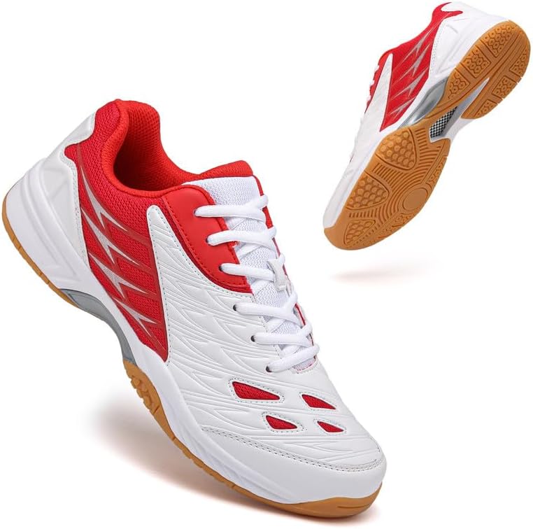 Tennis Shoes Lightweight Pickleball All Court Shoes Indoor Outdoor Badminton Sneaker with Arch Support Court Training Red
