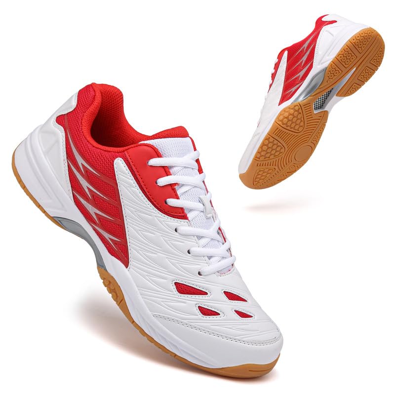 Tennis Shoes Lightweight Pickleball All Court Shoes Indoor Outdoor Badminton Sneaker with Arch Support Court Training Red