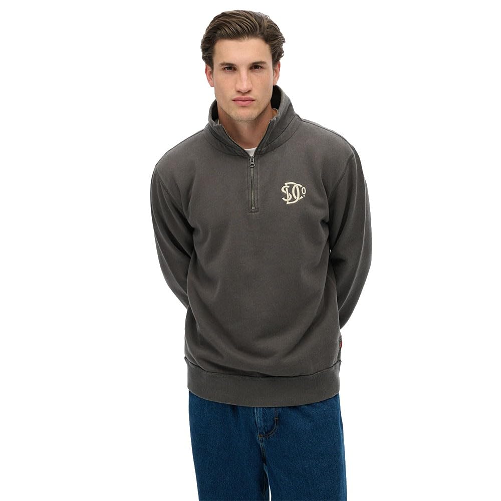 Superdry Men's Grey Athletic Half Zip Sweater S