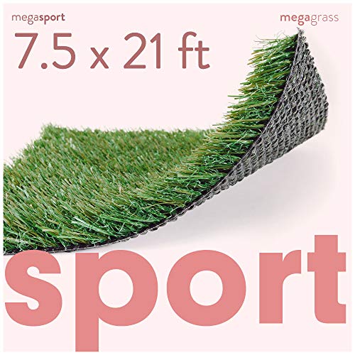 MEGAGRASS 15 x 2 Feet Premium Synthetic Turf for Sports - Deluxe Artificial Grass [Indoor and Outdoor Athletic Mat for Agility Training, Fake Grass for Large Football Fields, Pet Dogs Potty Rugs]