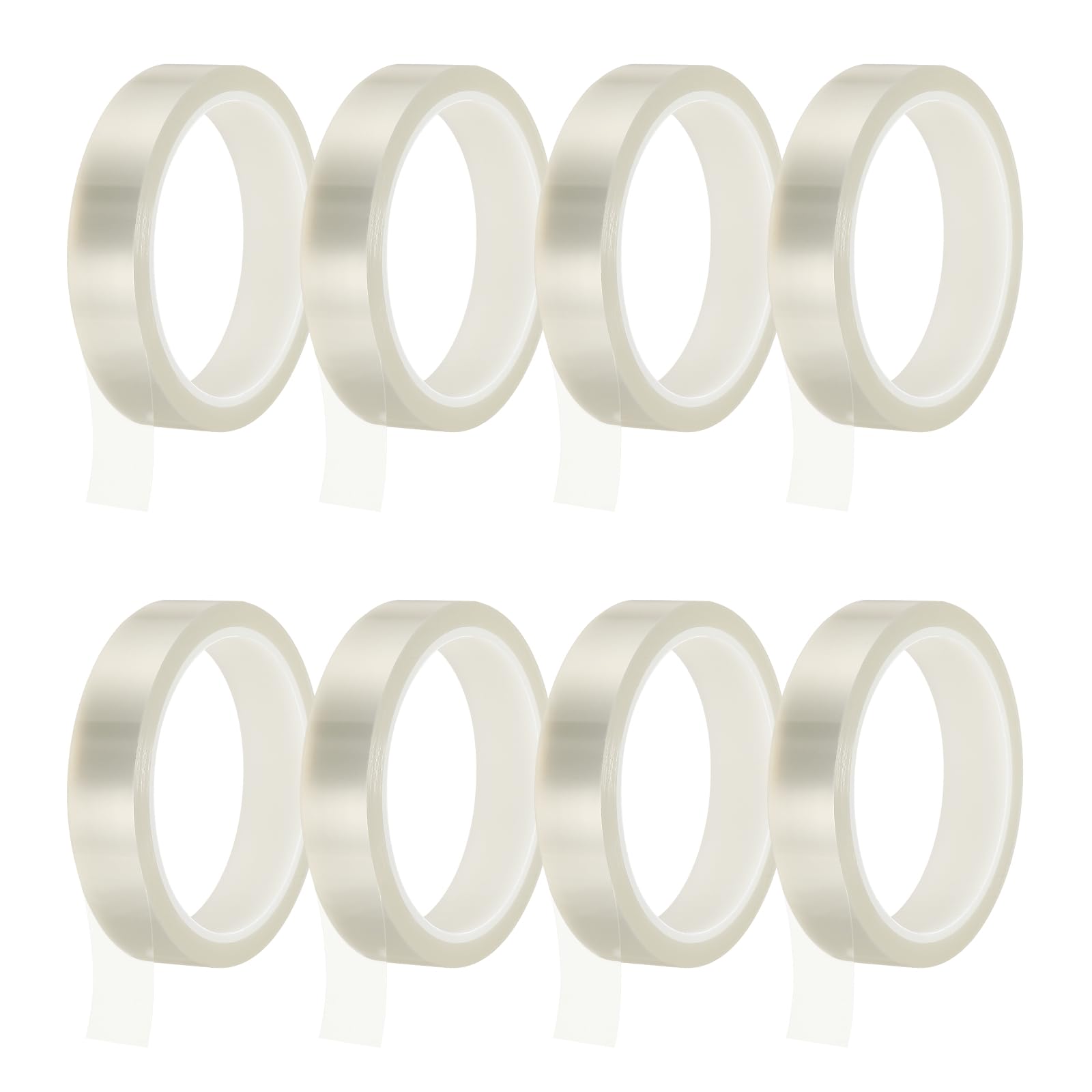sourcing map 8 Rolls Heat Tape, 20mm x 33m(108FT) No Residue High-Temperature Resistant Tape Heat Transfer Tape for Sublimation Electronics 3D Printing Soldering, Transparent