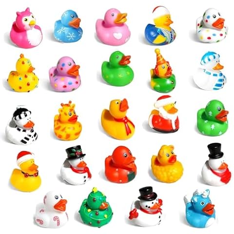 HBKJ 24pcs Rubber Duck Advent Calendar Cover