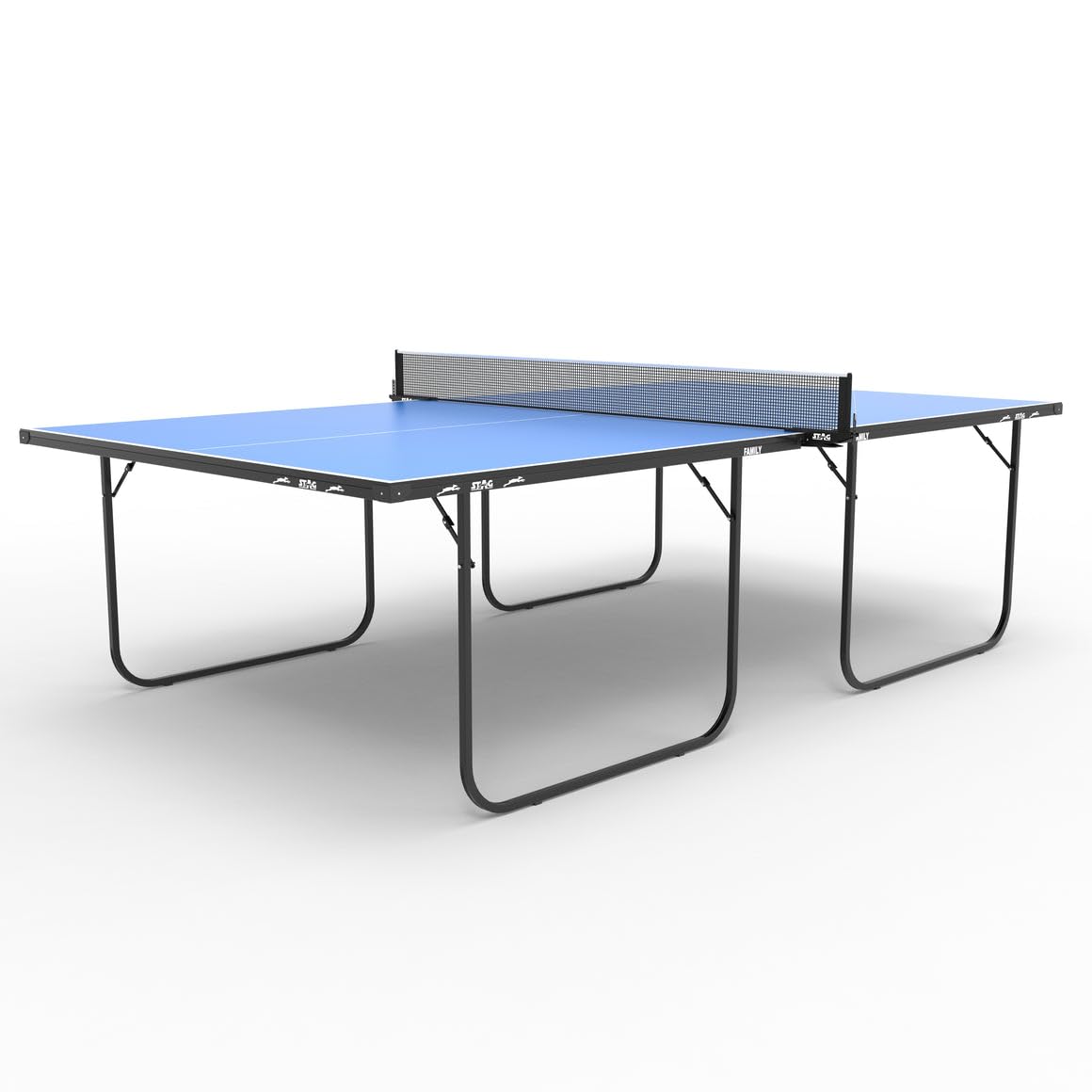 STAG with Device Iconic Outdoor Table Tennis, Outdoor Compact Size T.T with Quick Assembly,Space Saving 16Mm Thickness Table Set - (1 Table Top Cover,2 Tt Rackets,6 Balls,1 Clamp Net)-Blue-image-37