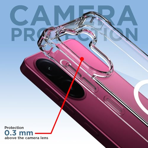 Image of Amazon Basics Back Cover for Vivo V60e 5G / Vivo V60 5G Mag-Safe Shockproof PC + TPU Protective Case Magnetic Support Bumper Case (Transparent Mag-Safe)