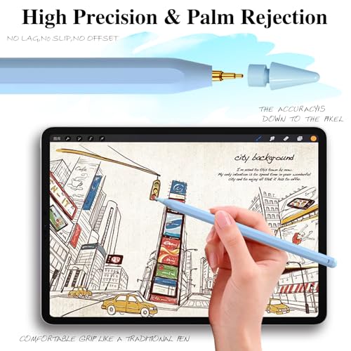 Image of Stylus Pen for iPad11&10thGen,14Mins Faster Charge, with Pencil Holder,Palm Rejection, Tilt Sensitivity, for iPad Air11&13-inch(M3 /M2), iPad Pro 11&13-inch (M4),iPad 6-11th,iPad Pro 11 /12.9 inch