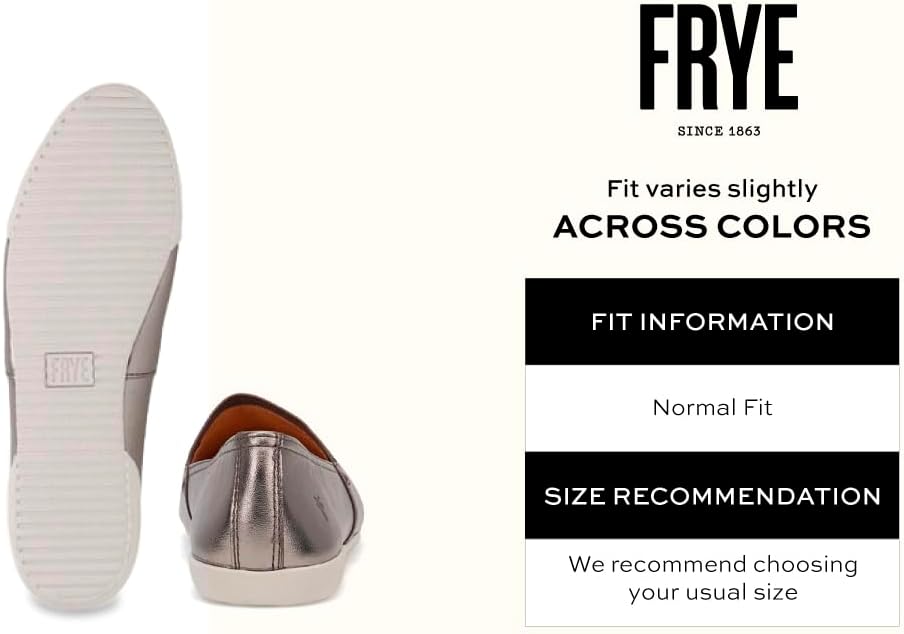 Frye Melanie Slip On Shoes for Women Crafted from Premium Leather with White Rubber Toe Bumpers and Soles, Leather Lining, and Removable Footbeds 1 Outsole 9 Dark Pewter