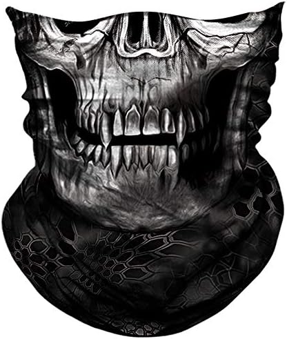 AXBXCX Skull Skeleton Face Mask Ghost Neck Gaiter Headband Raves Halloween