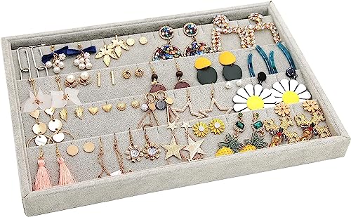 Image of Earring Velvet Jewelry Drawer Organizer Tray Stackable Tray