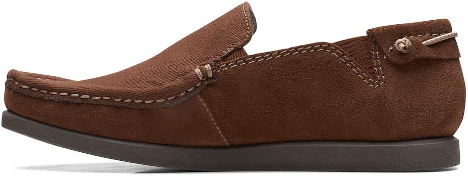 Clarks mens Shacrelitestep Loafer, Dark Tan Suede, 10 US