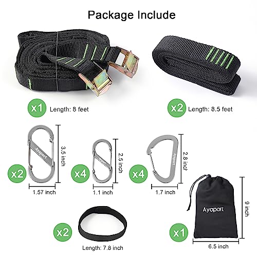 Ayaport Campsite Storage Strap Tent Camping Stuff Tree Hanging Organizer with 10 Hooks & 20 Loops, Must Have Camping Gear Kitchen Hammock Strap Tent Accessories - Image 4