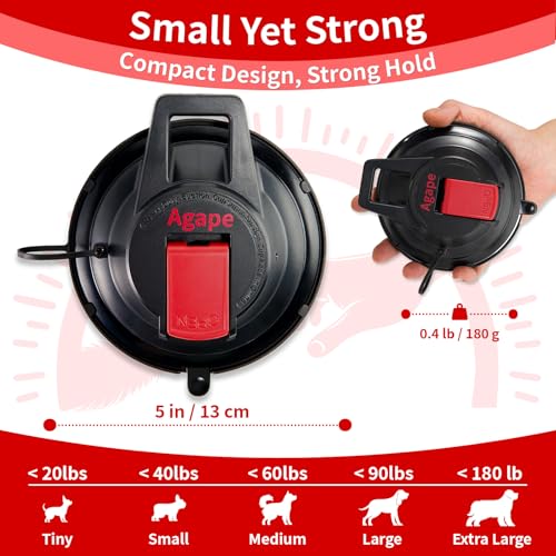Image of Agape Heavy Duty Dog Bath Suction Cup with Grooming Restraint Leash | Powerful Reusable Pet Bath Holder and Tub Loop Anchor for Dog & Cat Shower, Trimming, Blowing and Grooming