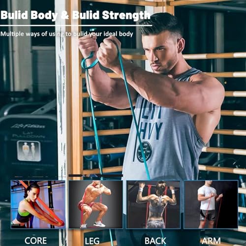 Resistance Bands Set of 4, Pull Up Assist Bands for Workout, Long Exercise Bands 15–125 lbs for Strength Training, Fitness, Home Gym & Physical Therapy by Generic - Image 2