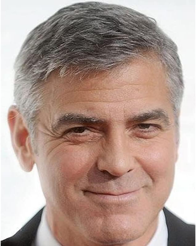 Men's Toupee Monofilament Net with PU around Base European Virgin Human Hair Lace Front Mens Hairpiece Hair Replacement System 10"×8" 1B Mixed 40% Grey Hair