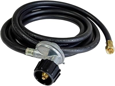 5 FT (60in) (QCC) Type-1 Propane Hose and Regulator for LP Gas Grill, Heater and Fire Pit, Standard 3/8