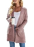 Sidefeel Women Long Sleeve Open Front Soft Outwear Cardigan Small Pink