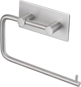 Self Adhesive Toilet Paper Holder Stainless Steel Tissue Paper Roll Holder Hand Towel Holder for Bathroom RUSTPROOF Brushed Finish
