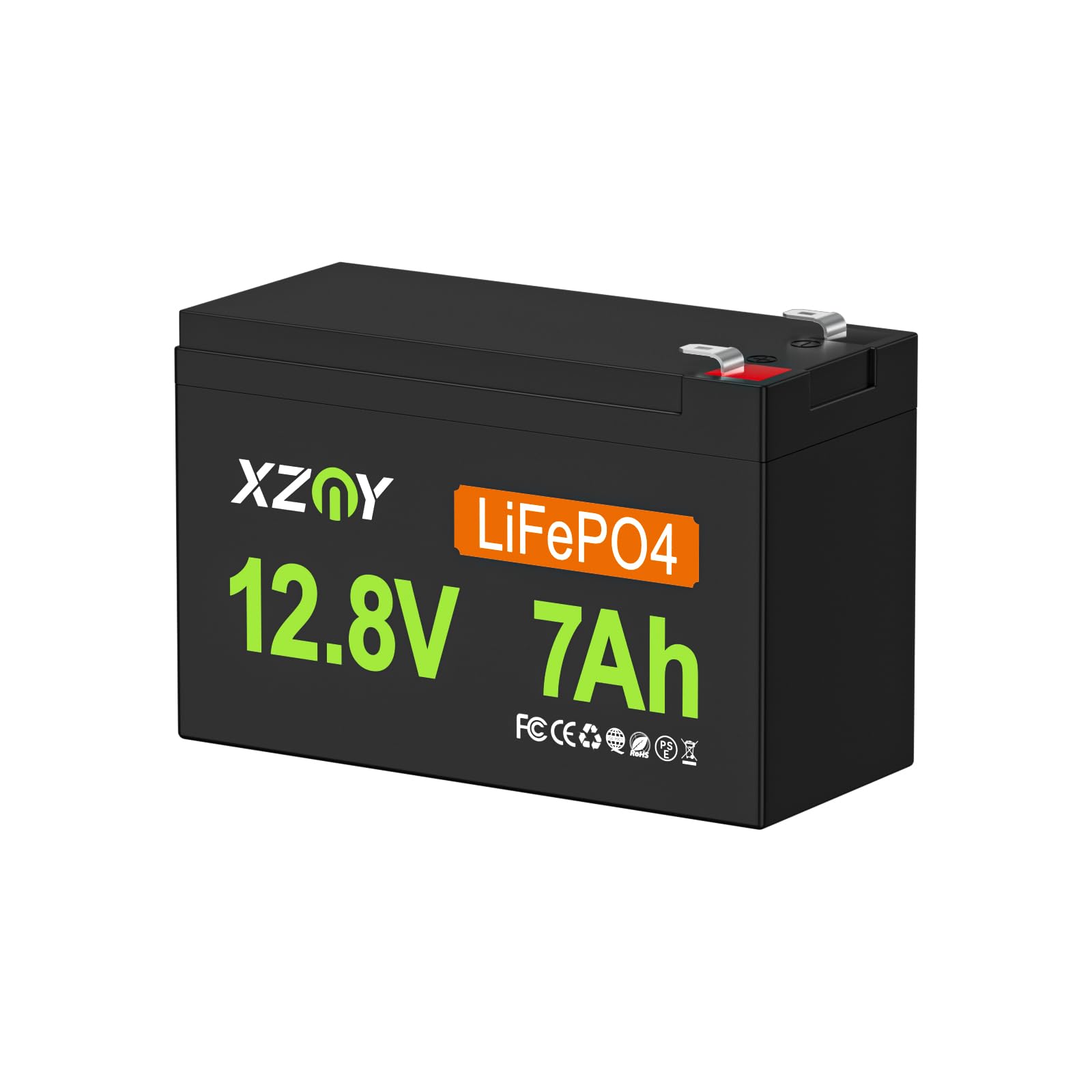 12V 7Ah Lithium Battery, 4000+ Cycles 12V LiFePO4 Battery Built-in 10A BMS, 12 Volt 7Ah Deep Cycle Battery Great for Lighting Supply, Solar System, Ride on Toys, Fish Finders, Ups Backup