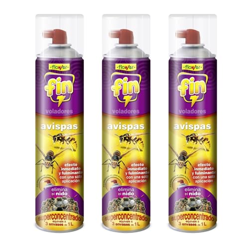 FLOWER Insecticida Avispa Asiática Exterior Largo Alcance 5 Metros | Spray 600 ML Repelente Avispones, Nidos de Avispas y Avisperos Súper Concentrado | Eliminación Inmediata Avispas (PACK 3 UNIDADES) FLOWER Insecticida Avispa Asiática Exterior Largo Alcance 5 Metros | Spray 600 ML Repelente Avispones, Nidos de Avispas y Avisperos Súper Concentrado | Eliminación Inmediata Avispas (PACK 3 UNIDADES)
