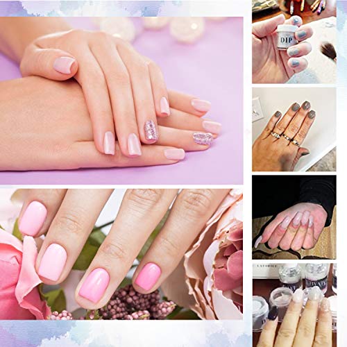 Latorice Dipping Powder Nail starter Kit of 5 color for French Nail Manicure Nail Art Set Essential Kit, 5pc Dipping Powder, 3pc 12ML Liquid, No UV Lamp,Easy to Apply - Thumbnail 7