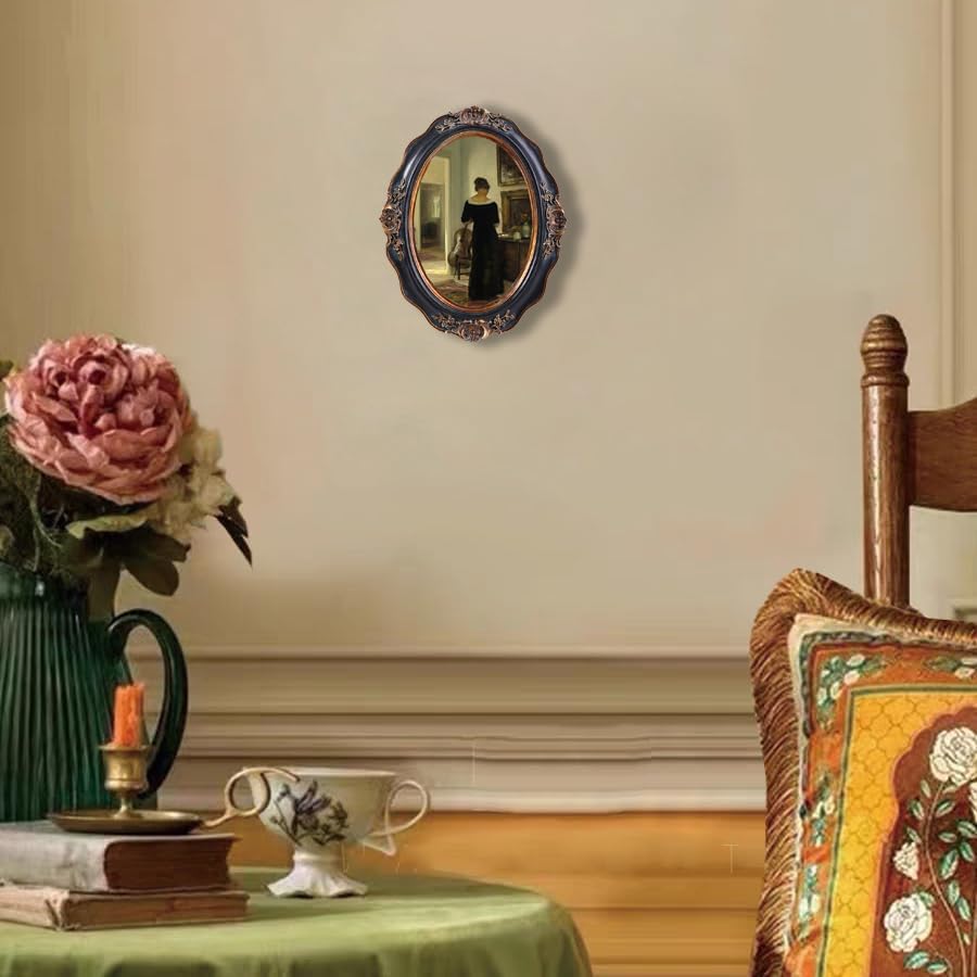 SIKOO Vintage Picture Frames 5x7 Oval Picture Frame Tabletop and