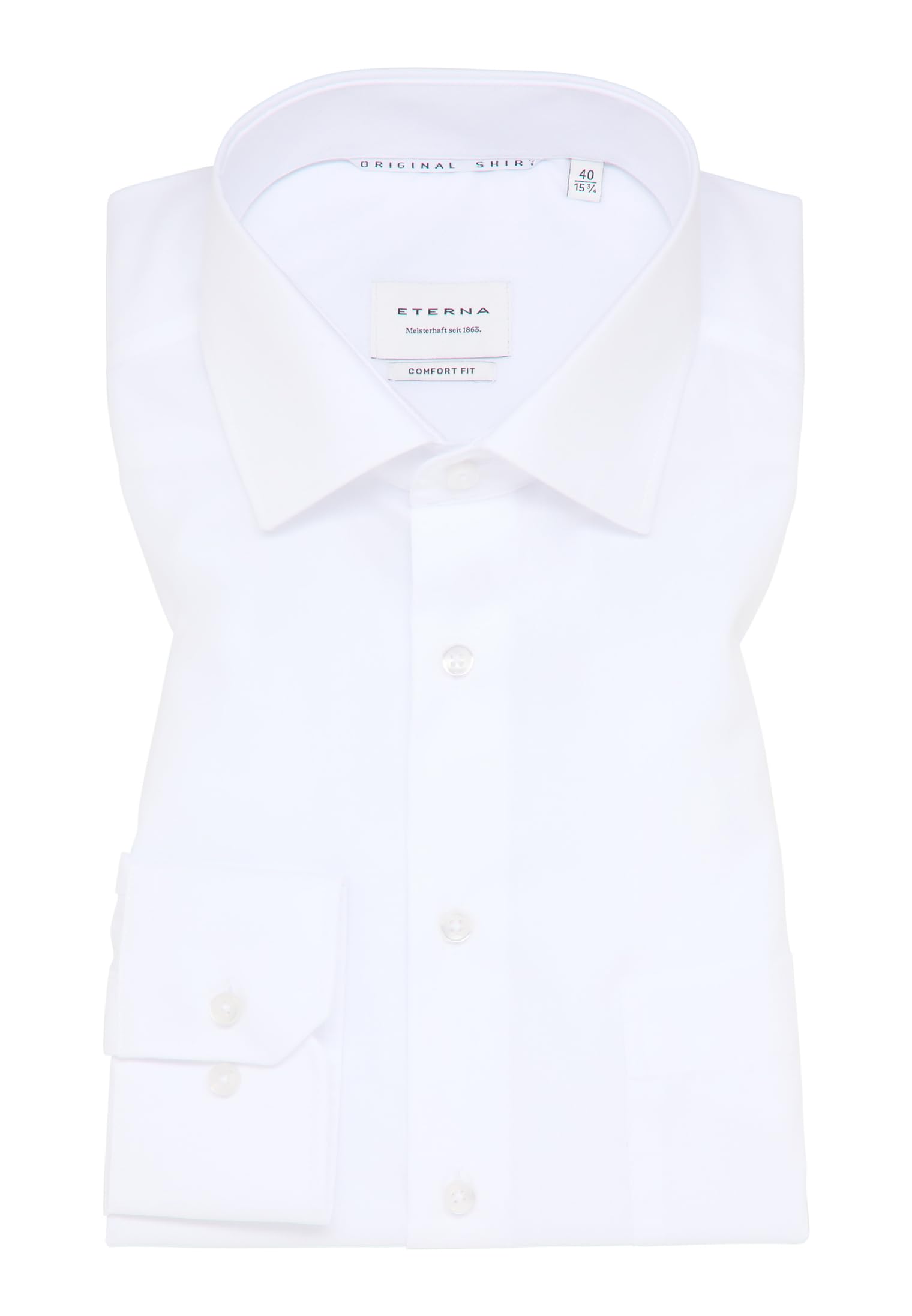 ETERNA Herren Langarm-Hemd | Comfort FIT | Einfarbig | Bügelfrei, Knitterfrei | 100% Baumwolle | Kentkragen