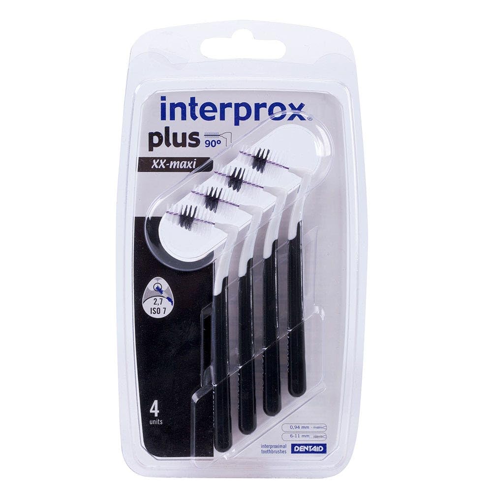 Interprox Plus - Spazzole interdentali, nere, XX-​maxi, 3 confezioni da 4 pezzi
