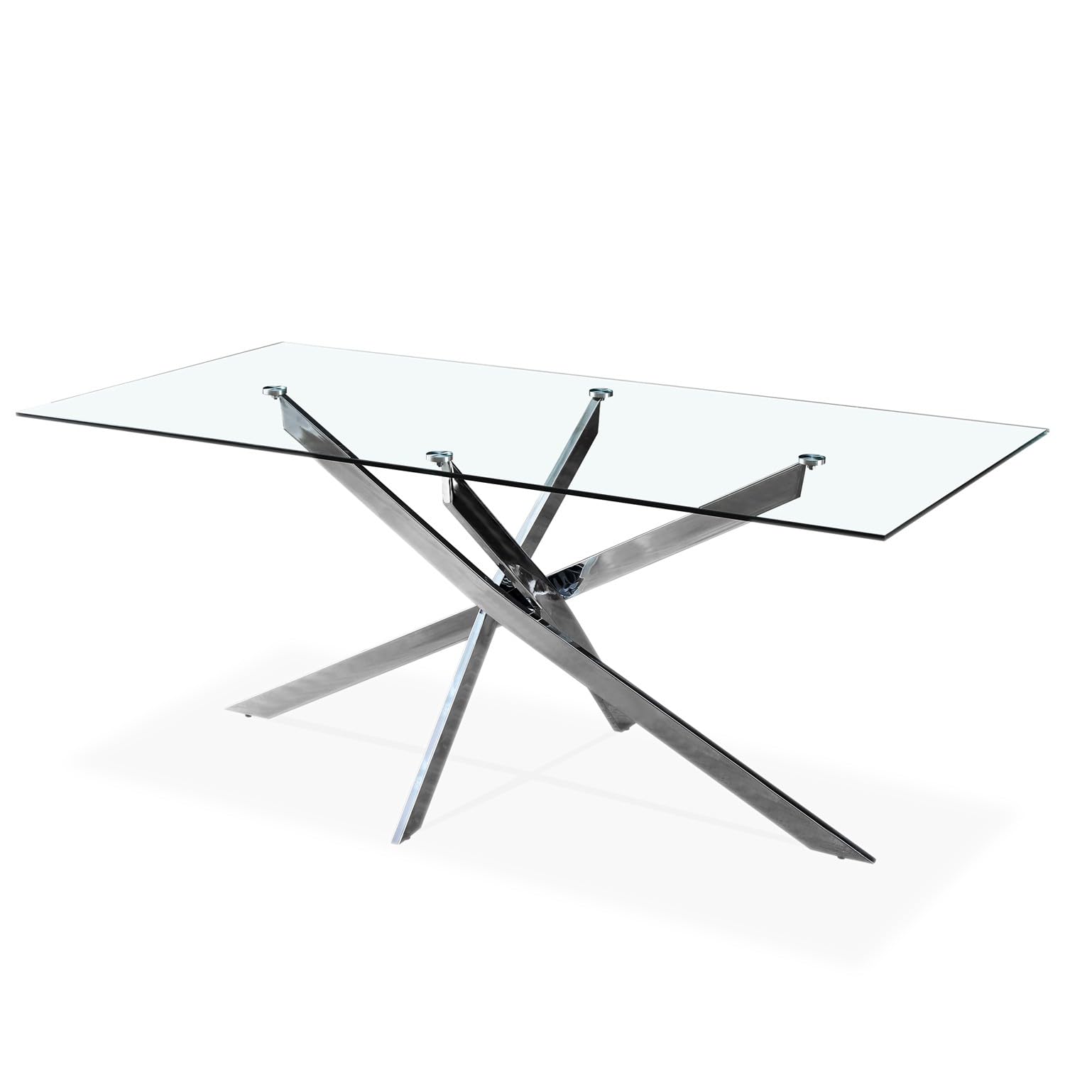 Table rectangulaire en verre Alix pour optimiser l'espace du salon