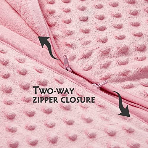 Image of DaysU Baby Sleep Sack with Soothing Dots TOG 2.5, Sleeveless Baby Wearable Blanket 12-18 Months with 2-Way Zipper, Plush Sleeping Bag for Toddler, Pink
