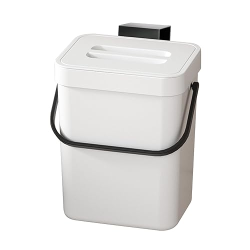 Basurero de 5 l1.3 galones con tapa para cocina, contenedor de abono sellado debajo del fregadero, contenedor de basura de alimentos en la encimera,