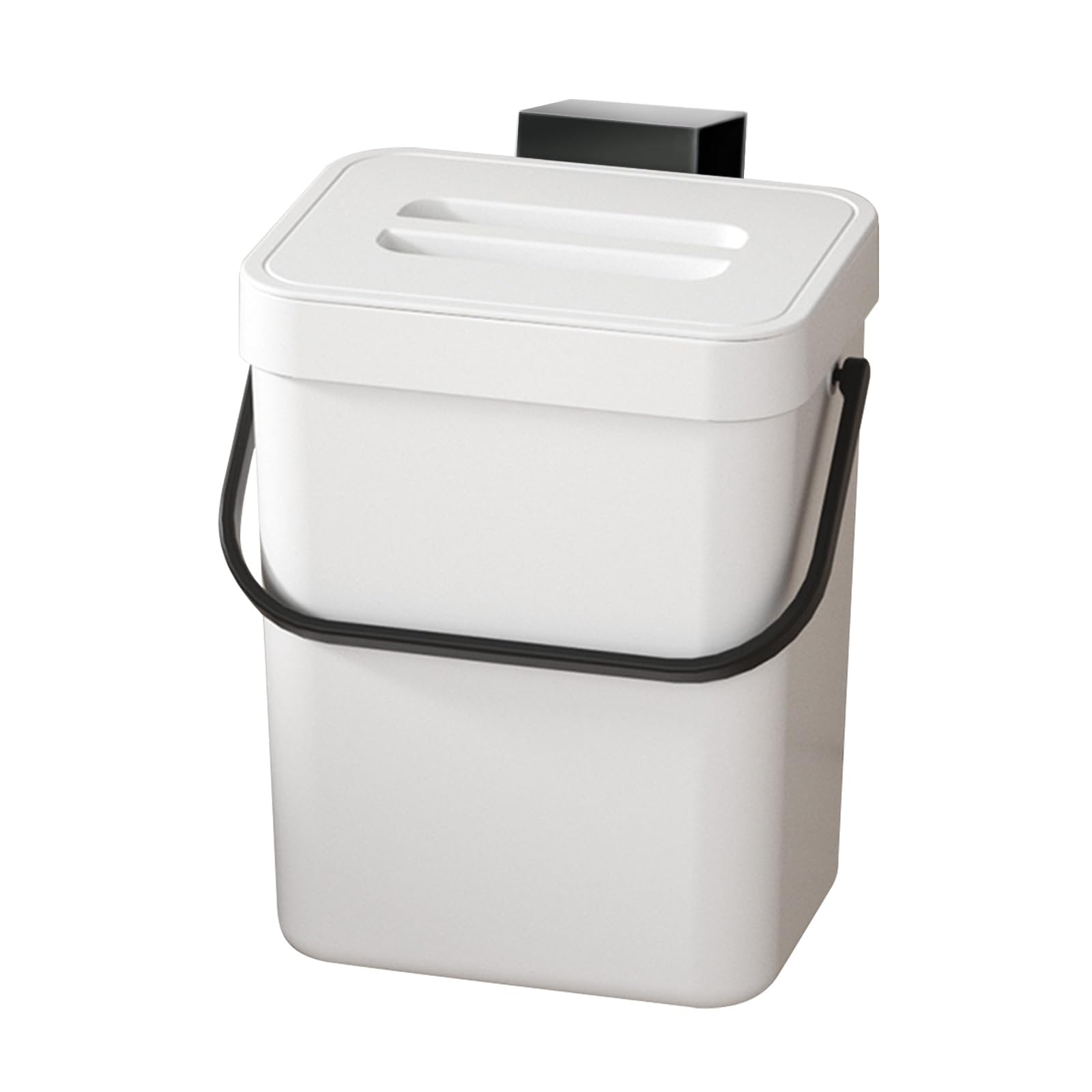 Pattumiera per compost da cucina con coperchio, cestino per compost per cucina, cestino da bancone o sotto il lavandino, piccola pattumiera da appendere con coperchio, 1 pezzo (bianco