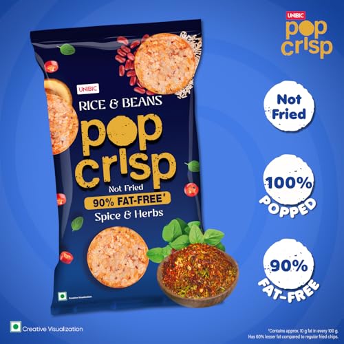 Image of UNIBIC RICE & BEAN POP CRIPS (HERB) 12 X 4 X 40G