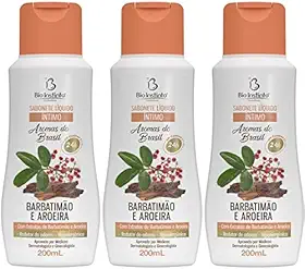 Kit 3 Sabonete Líquido Íntimo Barbatimão E Aroeira 200Ml