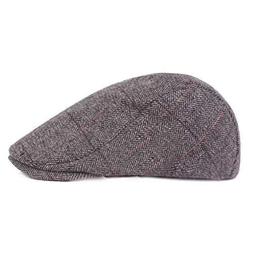 Image of Quanhaigou Men's Cotton Flat Ivy Gatsby Newsboy Driving Hat Adjustable Irish Cabbie Ivy Driving Hunting Cap
