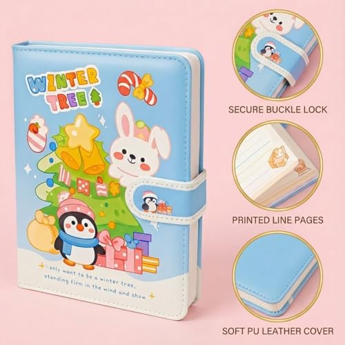 Image of FunBlast Diary for Girls - Christmas Kawaii Diary for Kids, Journal Diaries for Girls, Notepad for Students Stationary Items, Birthday Gifts (98 Sheets) (Blue)